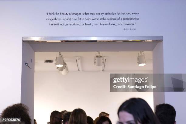 General view of the atmosphere during the "Anton Yelchin: Provocative Beauty" Opening Night Exhibition at De Buck Gallery on December 13, 2017 in New...