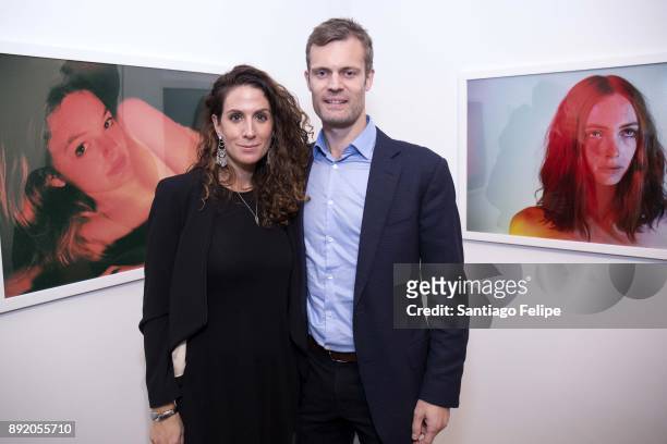 Danielle and David De Buck attend the "Anton Yelchin: Provocative Beauty" Opening Night Exhibition at De Buck Gallery on December 13, 2017 in New...