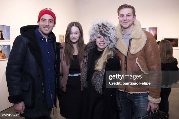 Logan Horne, Sydney Reising, Gigi Burris and Michael Phelan attend the "Anton Yelchin: Provocative Beauty" Opening Night Exhibition at De Buck...