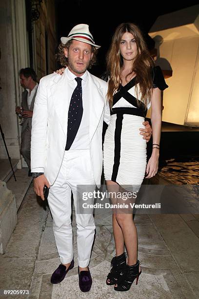 Lapo Elkann and Bianca Brandolini D'Adda attend the Mapping The Studio - 'L'Uomo Vogue' Art Issue Opening Party at the Palazzo Grassi during the 53rd...