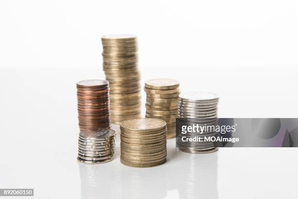 a heap of coins - nz money stock-fotos und bilder