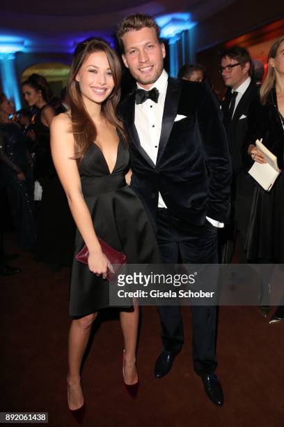 Raul Richter and actress Lena Meckel during the Audi Generation Award 2017 at Hotel Bayerischer Hof on December 13, 2017 in Munich, Germany.