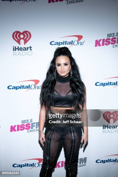 Demi Lovato attends 103.5 KISS FM's iHeartRadio Jingle Ball 2017 on December 13, 2017 in Chicago, Illinois.