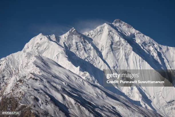 rakaposhi mountain peak view from hunza valley, gilgit baltistan, pakistan - baltistan bildbanksfoton och bilder