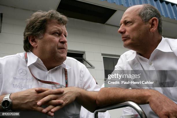 Ron Dennis, Norbert Haug, Grand Prix of Brazil, Autodromo Jose Carlos Pace, Interlagos, Sao Paolo, 25 September 2005.