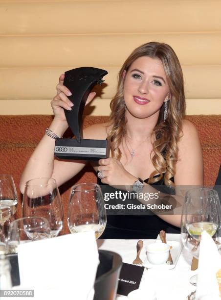 Gina-Maria Schumacher, daughter of of Michael Schumacher with award and her boyfriend during the Audi Generation Award 2017 at Hotel Bayerischer Hof...