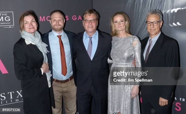EditorJosh Schaeffer , writer/director Aaron Sorkin, cinematographer Charlotte Bruus Christensen, editor Alan Baumgarten attends the "Molly's Game"...