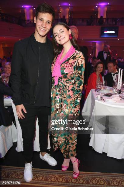 Wincent Weiss and Lea van Acken during the Audi Generation Award 2017 at Hotel Bayerischer Hof on December 13, 2017 in Munich, Germany.