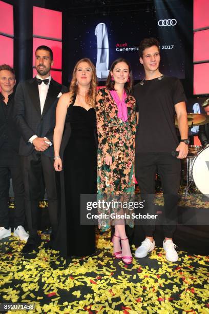 Soccer player Sami Khedira, Gina-Maria Schumacher, daughter of of Michael Schumacher, Lea van Acken and Wincent Weiss during the Audi Generation...