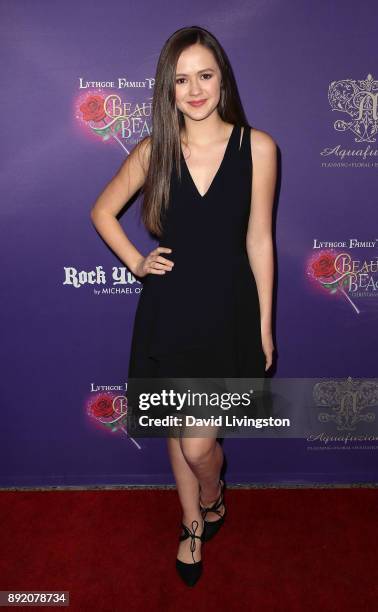 Actress Olivia Sanabia attends the Lythgoe Family Pantos' opening night performance of "Beauty and the Beast - A Christmas Rose" at Pasadena Civic...