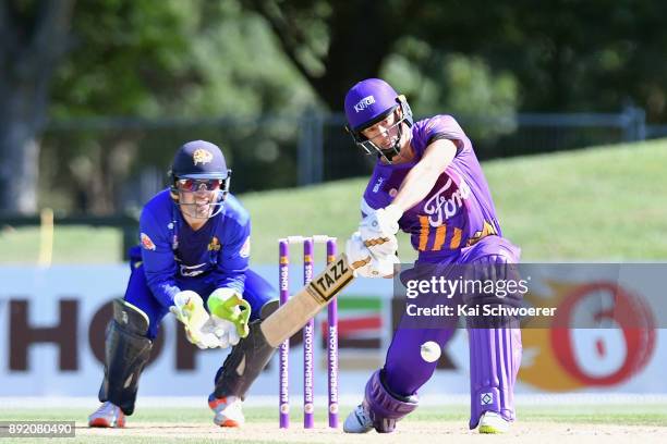 Cole McConchie of Canterbury bats during the Supersmash Twenty20 match between Canterbury and Otago on December 14, 2017 in Christchurch, New Zealand.