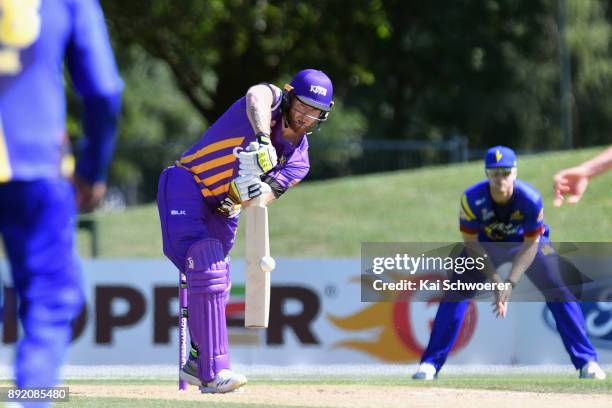 Ben Stokes of Canterbury bats during the Supersmash Twenty20 match between Canterbury and Otago on December 14, 2017 in Christchurch, New Zealand.