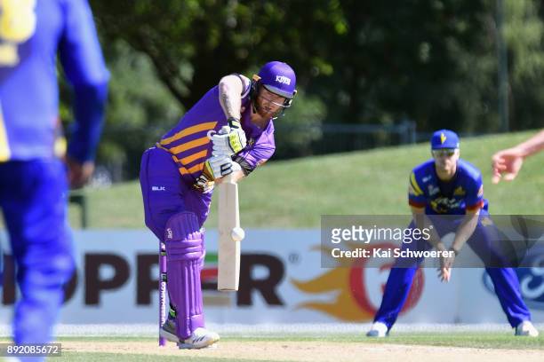 Ben Stokes of Canterbury bats during the Supersmash Twenty20 match between Canterbury and Otago on December 14, 2017 in Christchurch, New Zealand.