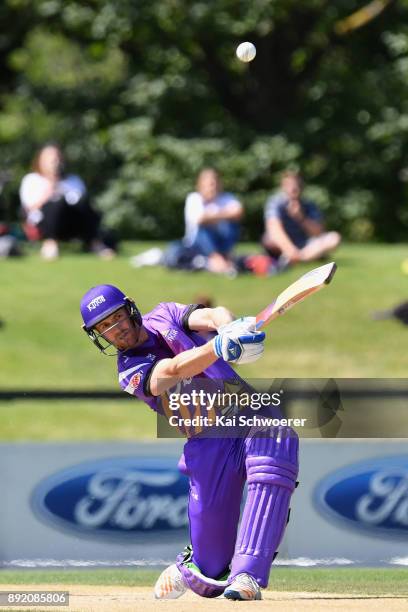 Michael Pollard of Canterbury bats during the Supersmash Twenty20 match between Canterbury and Otago on December 14, 2017 in Christchurch, New...