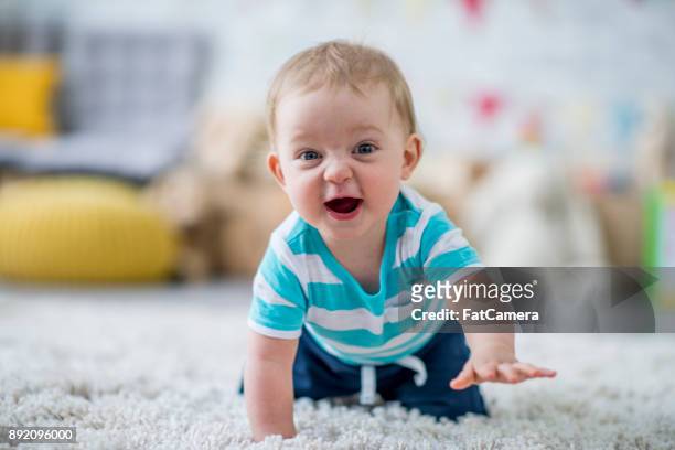 クロールする学習赤ちゃん - 這う ストックフォトと画像