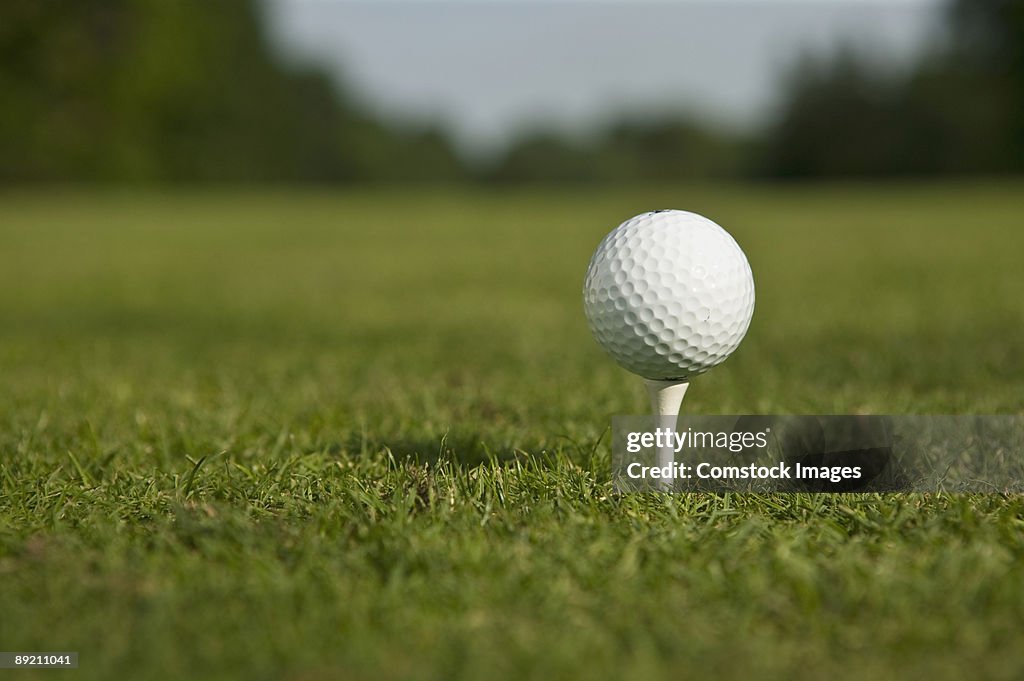 Golf ball on tee