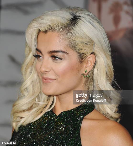 Singer Bebe Rexha attends the premiere of Netflix's "Bright" at Regency Village Theatre on December 13, 2017 in Westwood, California.