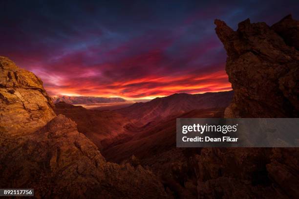 sunset at aguereberry point - panamint range stock pictures, royalty-free photos & images