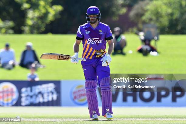 Andrew Ellis of Canterbury looks on during the Supersmash Twenty20 match between Canterbury and Otago on December 14, 2017 in Christchurch, New...