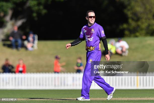 Todd Astle of Canterbury looks on during the Supersmash Twenty20 match between Canterbury and Otago on December 14, 2017 in Christchurch, New Zealand.
