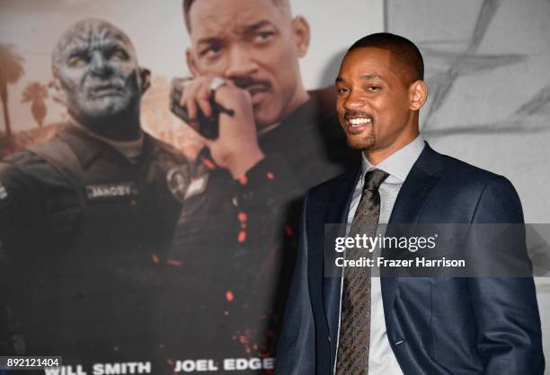 Will Smith attends the Premiere Of Netflix's "Bright" at Regency Village Theatre on December 13, 2017 in Westwood, California.