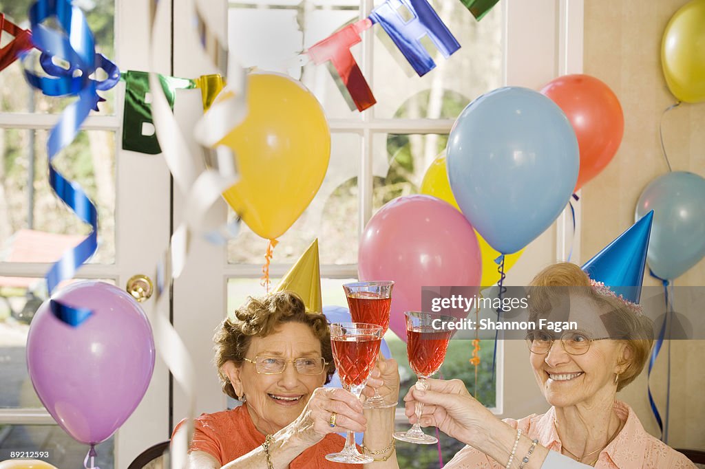 Elderly Women Celebrating Birthday