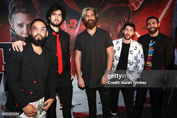 Mike Santos, Adam Sand, Harley Morenstein, Dan Harroch and Ameer Atari attend the Star Wars: The Last Jedi Canadian premiere held at Scotiabank...