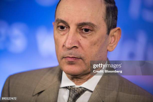 Akbar Al Baker, chief executive officer of Qatar Airways Ltd., prepares for a Bloomberg Television interview in Chiang Mai, Thailand, on Thursday,...