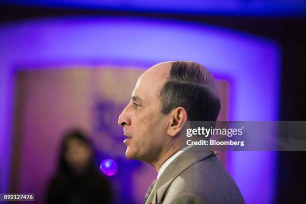 Akbar Al Baker, chief executive officer of Qatar Airways Ltd., speaks during a Bloomberg Television interview in Chiang Mai, Thailand, on Thursday,...