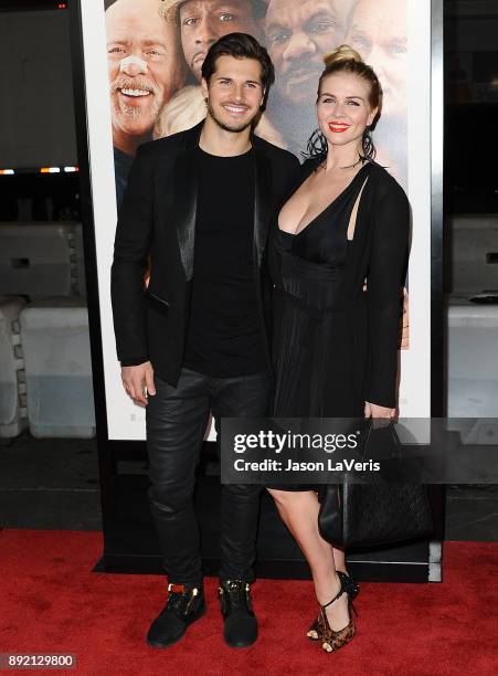 Dancer Gleb Savchenko and wife Elena Samodanova attend the premiere of "Father Figures" at TCL Chinese Theatre on December 13, 2017 in Hollywood,...