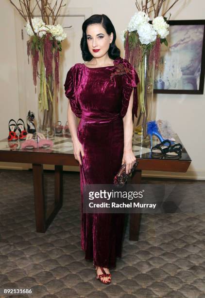 Dita Von Teese attends the Olgana Paris cocktail party at the Chateau Marmont on December 13, 2017 in Los Angeles, California.