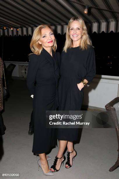 Olgana Paris Designer Olga Djanguirov and Monet Mazur attend the Olgana Paris cocktail party at the Chateau Marmont on December 13, 2017 in Los...