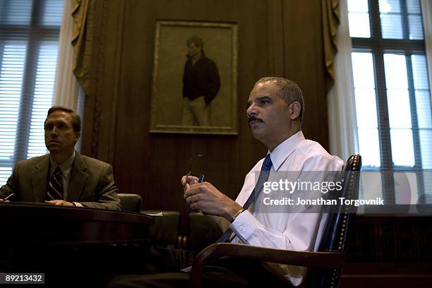 Attorney General Eric Holder at his office in the US Justice Department on May 7, 2009 in West Point, New York.