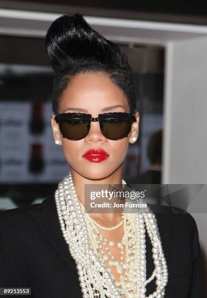 Singer Rihanna attends the UK Premiere of "Inglourious Basterds" held at the Odeon Leicester Square on July 23, 2009 in London, England.