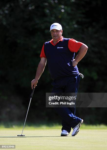 Costantino Rocca of Italy in action during the first round of The Senior Open Championship presented by MasterCard held on the Old Course,...