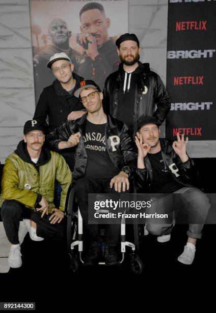 Portugal the Man arrive at the Premiere Of Netflix's "Bright" at Regency Village Theatre on December 13, 2017 in Westwood, California.