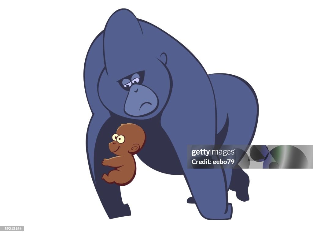 Gorilla mom with baby
