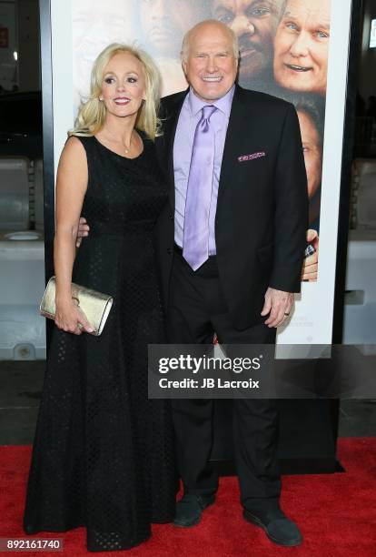 Tammy Bradshaw and Terry Bradshaw attend the premiere of Warner Bros. Pictures' 'Father Figures' on December 13, 2017 in Los Angeles, California.