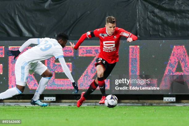 Adrien Hunou of Rennes during the french League Cup match, Round of 16, between Rennes and Marseille on December 13, 2017 in Rennes, France.