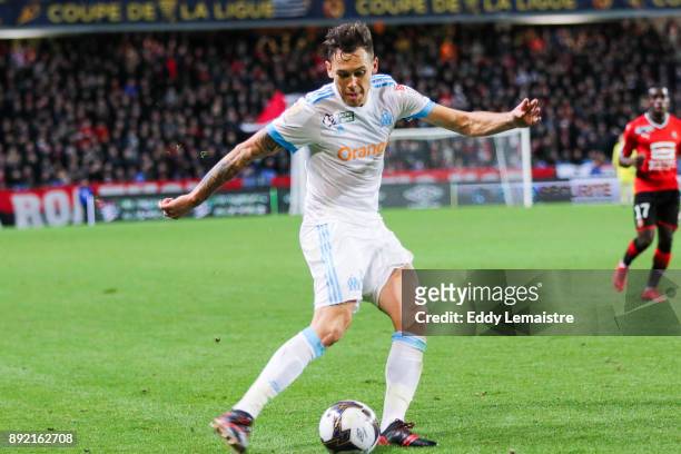 Lucas Ocampos of Marseille during the french League Cup match, Round of 16, between Rennes and Marseille on December 13, 2017 in Rennes, France.
