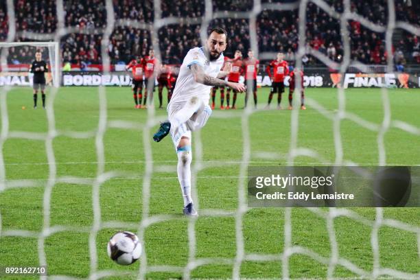 Konstantinos Mitroglou of Marseille during the penalties session during the french League Cup match, Round of 16, between Rennes and Marseille on...