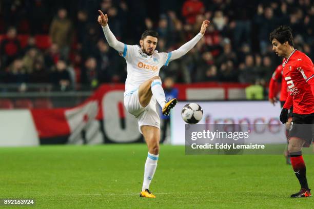 Morgan Sanson of Marseille during the french League Cup match, Round of 16, between Rennes and Marseille on December 13, 2017 in Rennes, France.