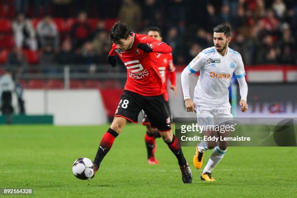 Yoann Gourcuff of Rennes during the french League Cup match, Round of 16, between Rennes and Marseille on December 13, 2017 in Rennes, France.