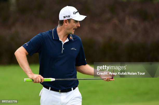 Justin Rose of England pictured during round one of the 2017 Indonesian Masters at Royale Jakarta Golf Club on December 14, 2017 in Jakarta,...