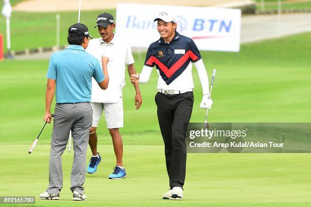 Phachara Khongwatmai of Thailand pictured during round one of the 2017 Indonesian Masters at Royale Jakarta Golf Club on December 14, 2017 in...