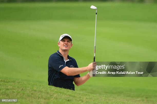 Justin Rose of England pictured during round one of the 2017 Indonesian Masters at Royale Jakarta Golf Club on December 14, 2017 in Jakarta,...