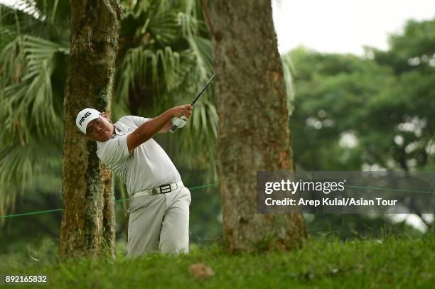 Choo Tze Huang of Singapore pictured during round one of the 2017 Indonesian Masters at Royale Jakarta Golf Club on December 14, 2017 in Jakarta,...