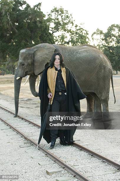 Singer/Songwriter Michael Jackson photographed at the Neverland Ranch in October 2005.