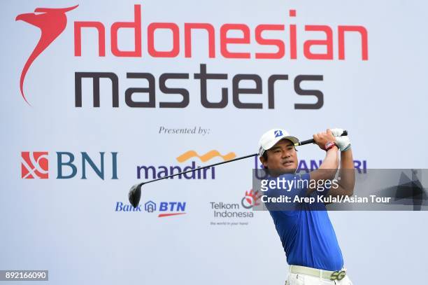 Yusaku Miyazato of Japan pictured during round one of the 2017 Indonesian Masters at Royale Jakarta Golf Club on December 14, 2017 in Jakarta,...