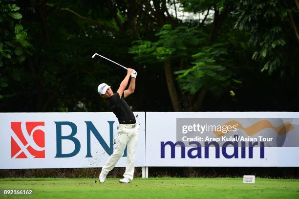 Bowen Xiao of China pictured during round one of the 2017 Indonesian Masters at Royale Jakarta Golf Club on December 14, 2017 in Jakarta, Indonesia.